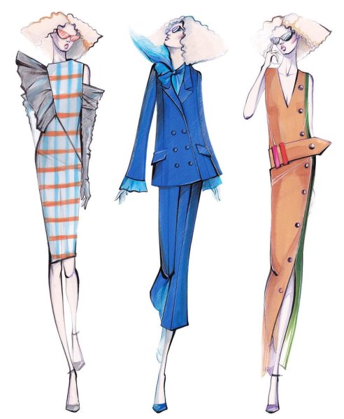 Эскизы одежды дизайнеров