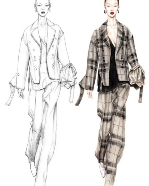 Эскизы одежды дизайнеров