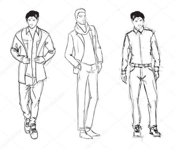 Мужские модели одежды эскизы