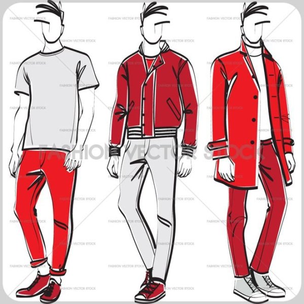 Эскиз современной одежды для мужчин