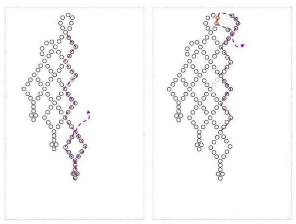 Серьги из бисера схема плетения для начинающих пошагово