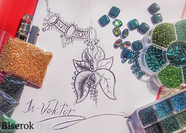 Эскизы украшений из бисера