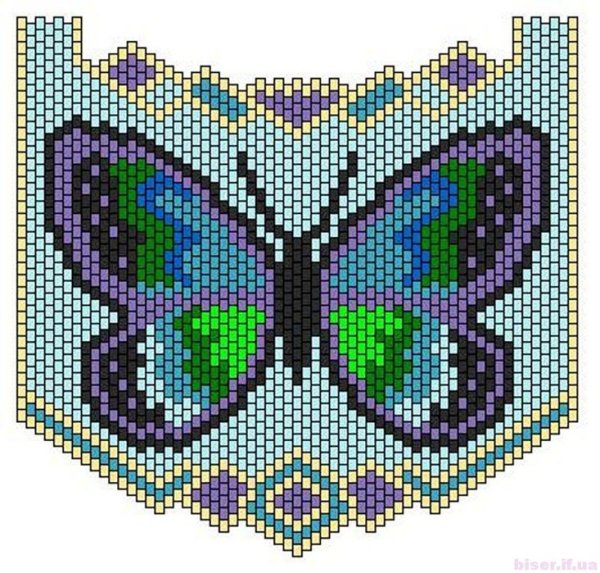 Бабочки мозаичным плетением