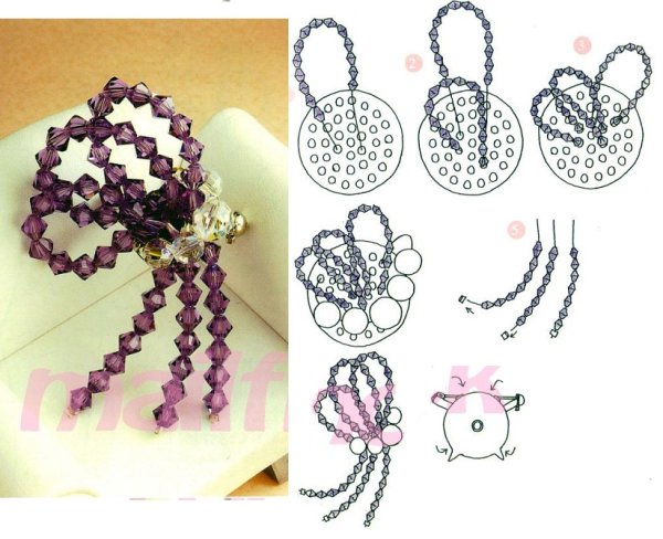 Бисероплетение схемы брошек