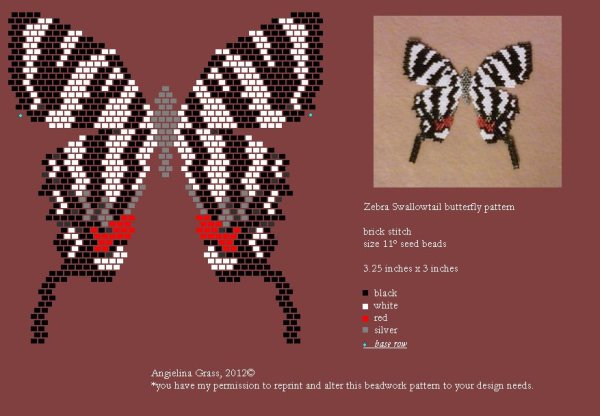 Туловище бабочки Махаон из бисера схемы