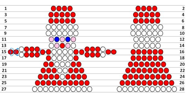 Дед Мороз из бисера схема плетения для начинающих