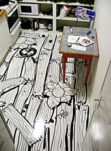 Полы деревянные Раскрашенные