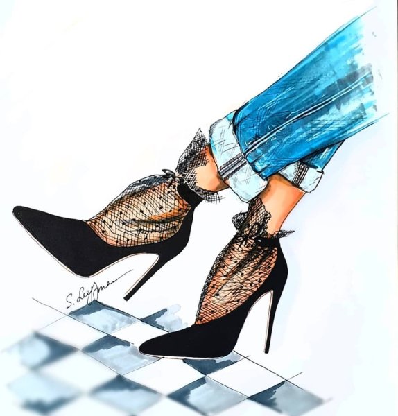 Иллюстрации стильные туфли