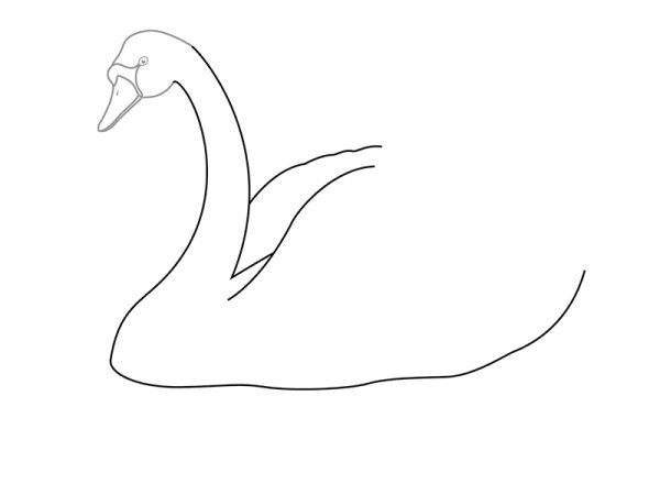 Лебедь мультяшный