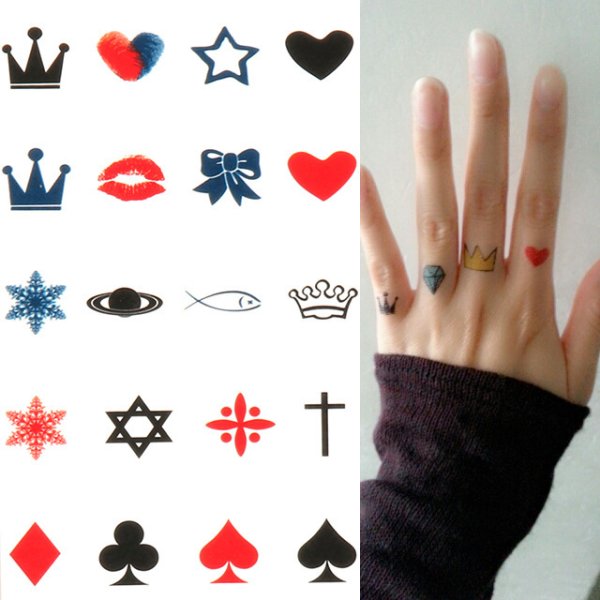 Тату на пальцах легкие