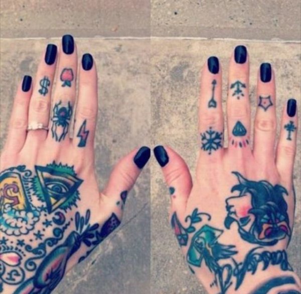 Рисуночки на руках ручкой