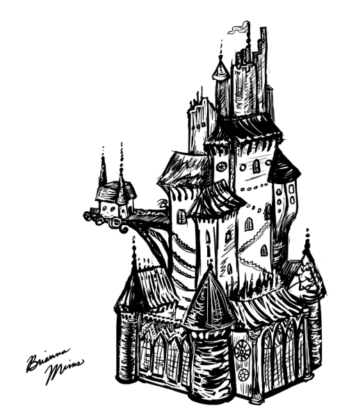 Средневековый замок эскиз
