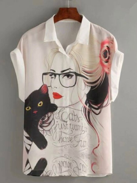 Рубашка с принтом женская