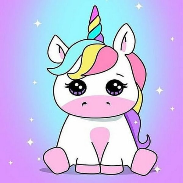 Милый Единорог для срисовки