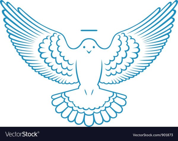 Голубь с крыльями макет