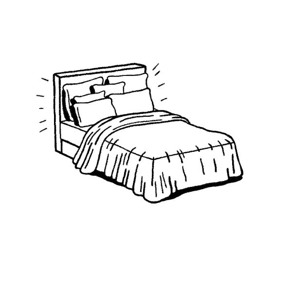 Кровать раскраска для детей