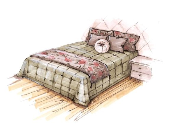 Кровать карандашом