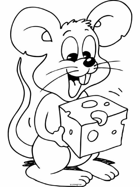 Мышка раскраска для детей