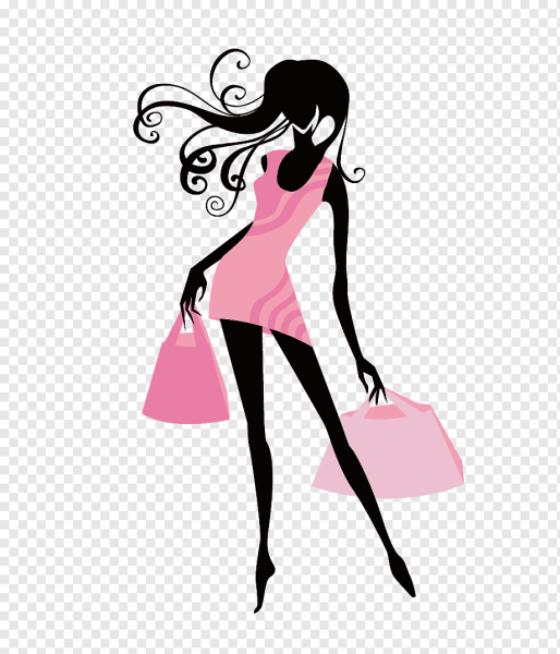 Силуэт девушки в модной одежде