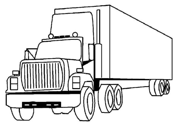 Грузовая машина с прицепом раскраска