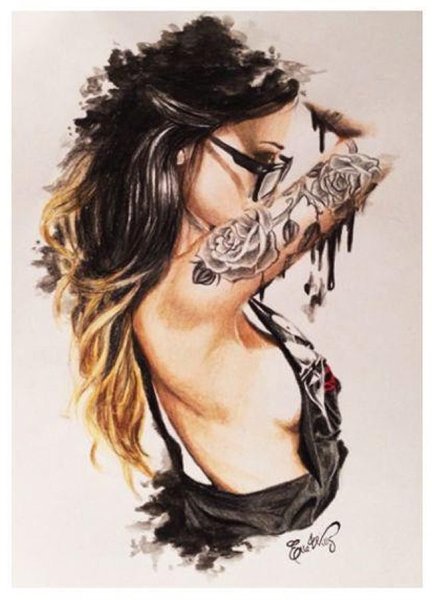 Тату с изображением девушки