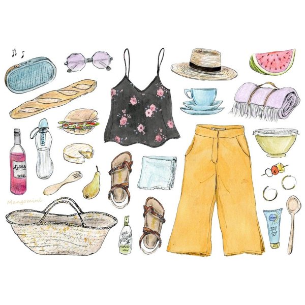 Одежда с нарисованной едой