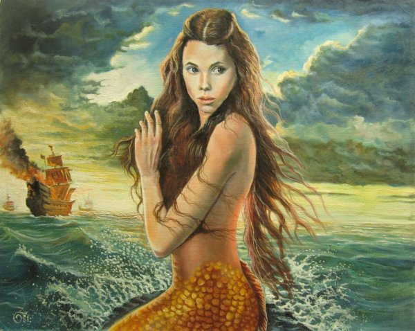 Раскраска злая Русалка