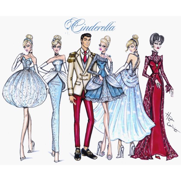Фэшн иллюстрации принцессы Диснея
