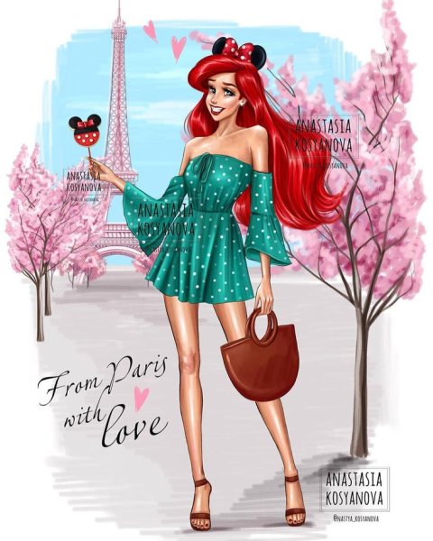 Нарисовать принцесс Диснея в современном стиле