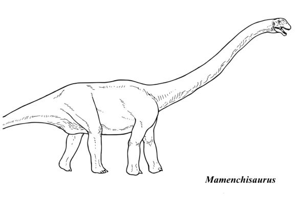 Динозавр Маменчизавр раскраска