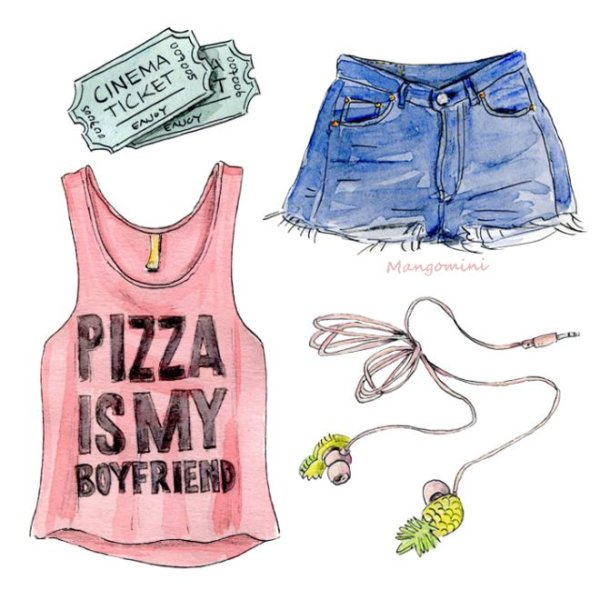 Летняя одежда рисунки для срисовки