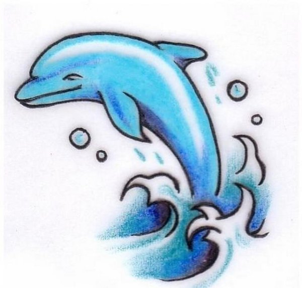 Дельфин для срисовки