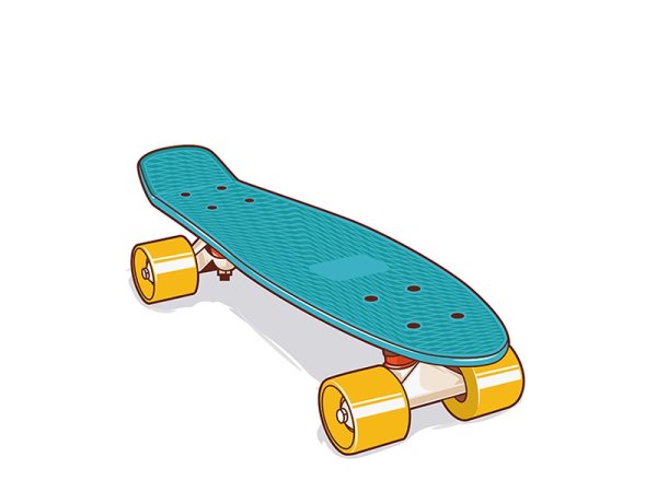 Скейт рисунок на белом фоне