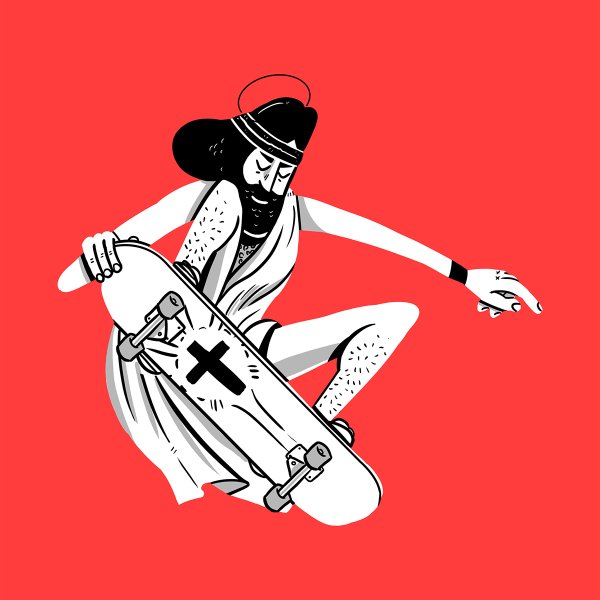 Иисус на скейтборде