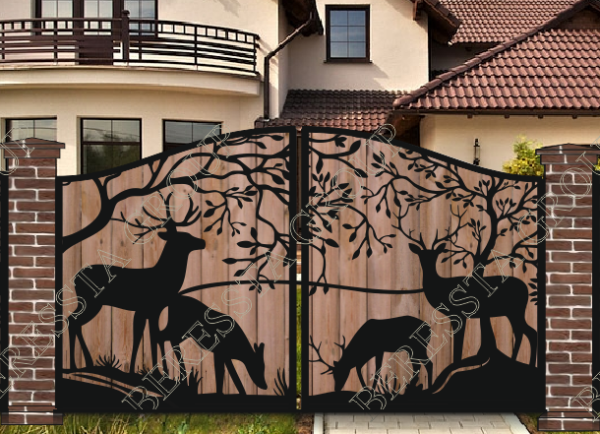Кованые ворота с животными