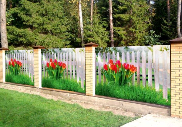 Фотосетка каменный забор