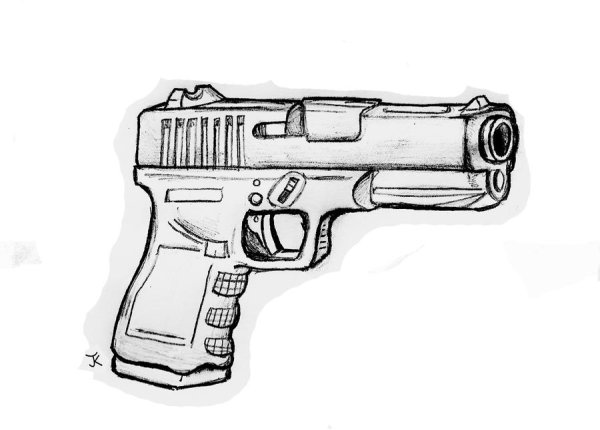 Раскраска пистолет Глок 18