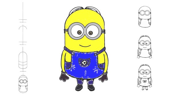 Поэтапное рисование миньона