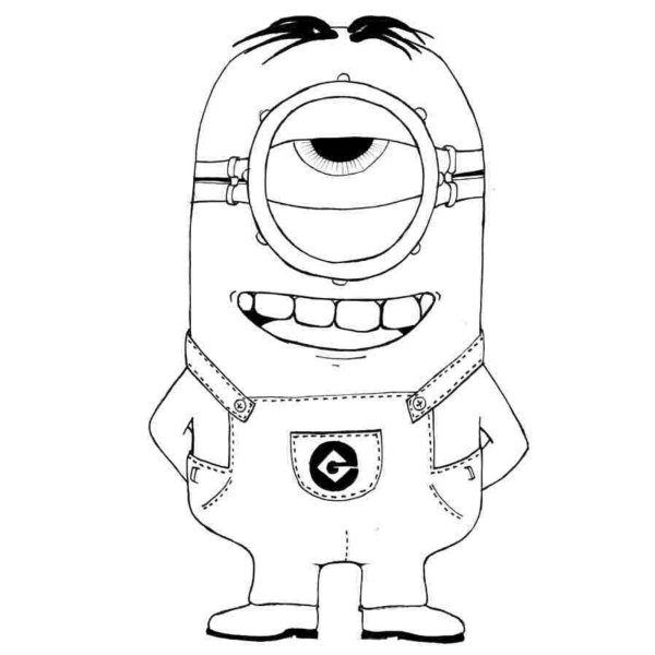 Миньон с одним глазом раскраска
