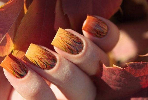 Ногти в осенних тонах