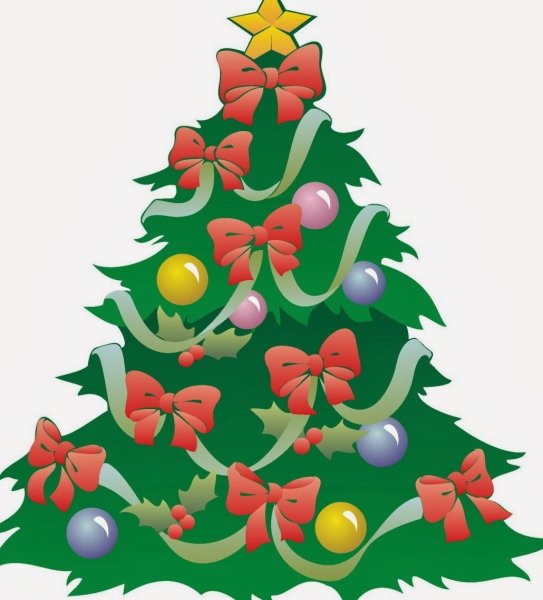 Елка Новогодняя для вырезания цветная