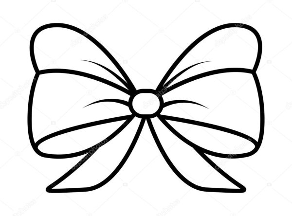 Контур бантика для детей
