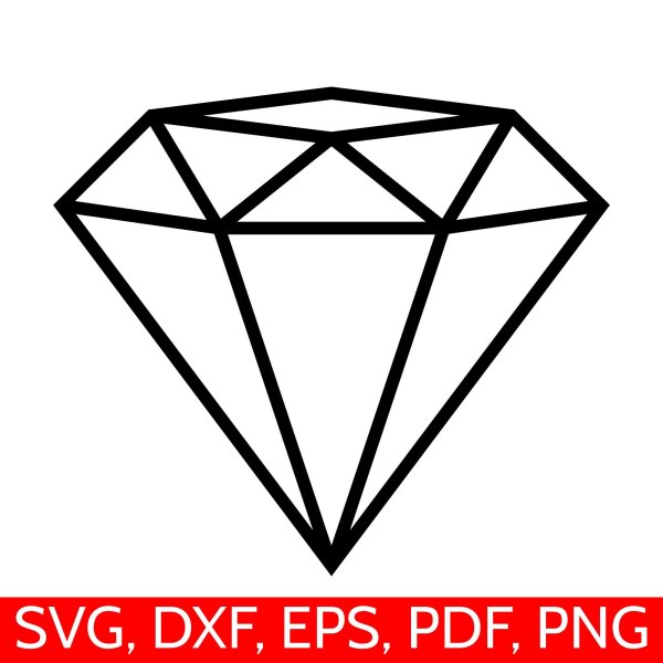 Тату контурная Алмаз