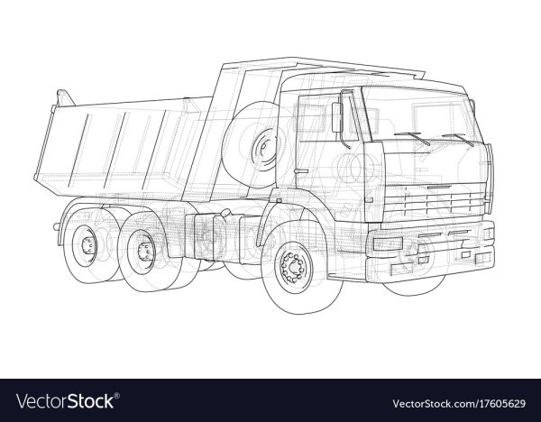 КАМАЗ 55111 самосвал чёрный белые