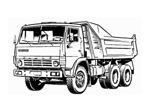 Самосвал с прицепом раскраска