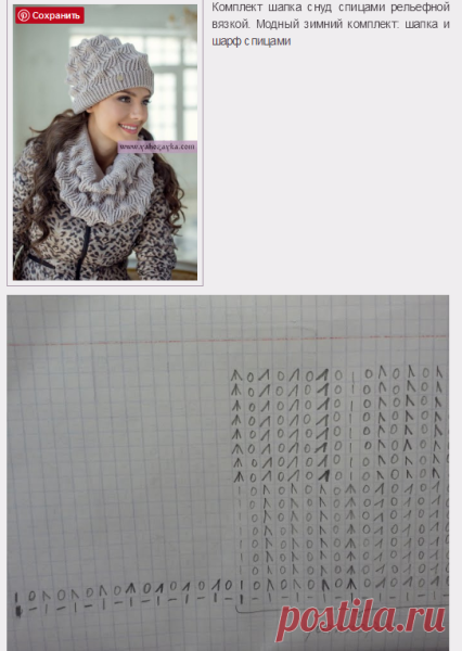 Снут и шапки спицами схемы