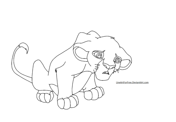 Раскраска Король Лев Киара львёнок