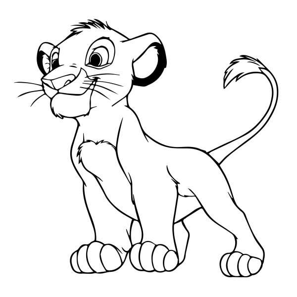 Симба раскраска для детей