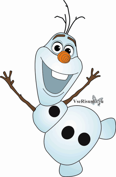 Снеговик Олаф на окно