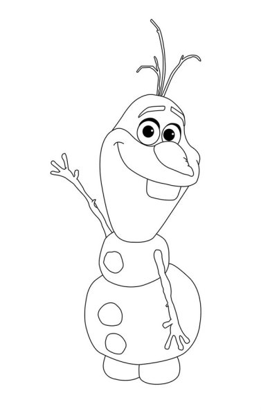 Снеговик Олаф раскраска